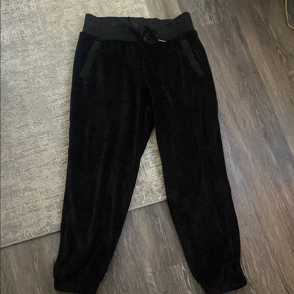 Athleta  velour, Black Joggers with drawstring waist